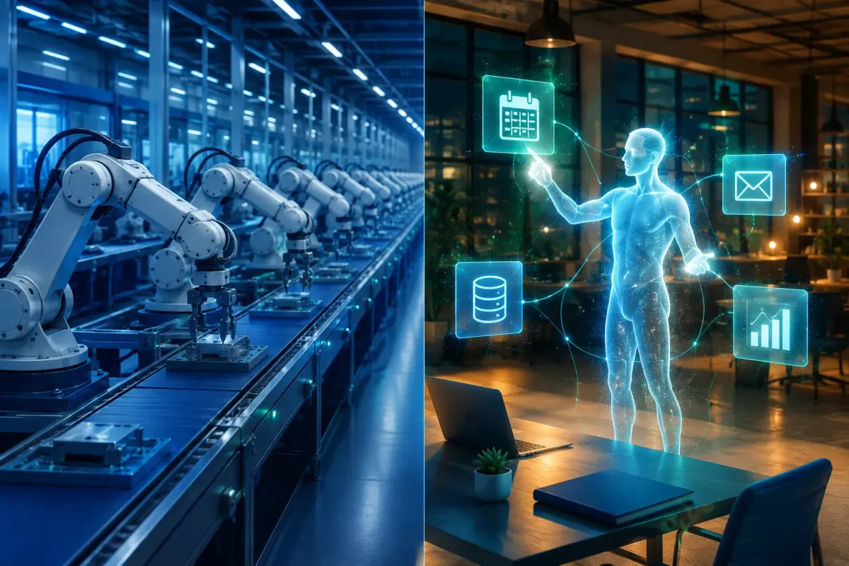 Vaste automatisering naast een AI-agent die zelf zijn tools kiest
