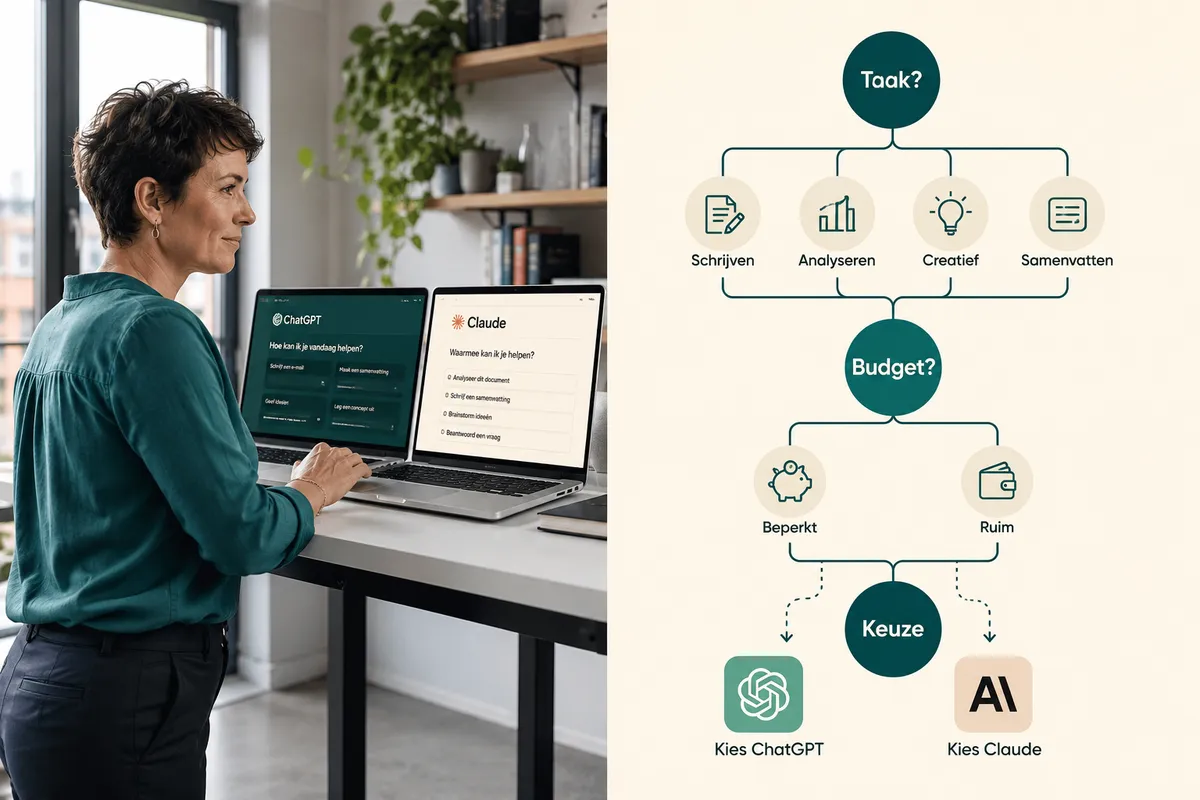 Ondernemer vergelijkt AI-tools om een keuze te maken