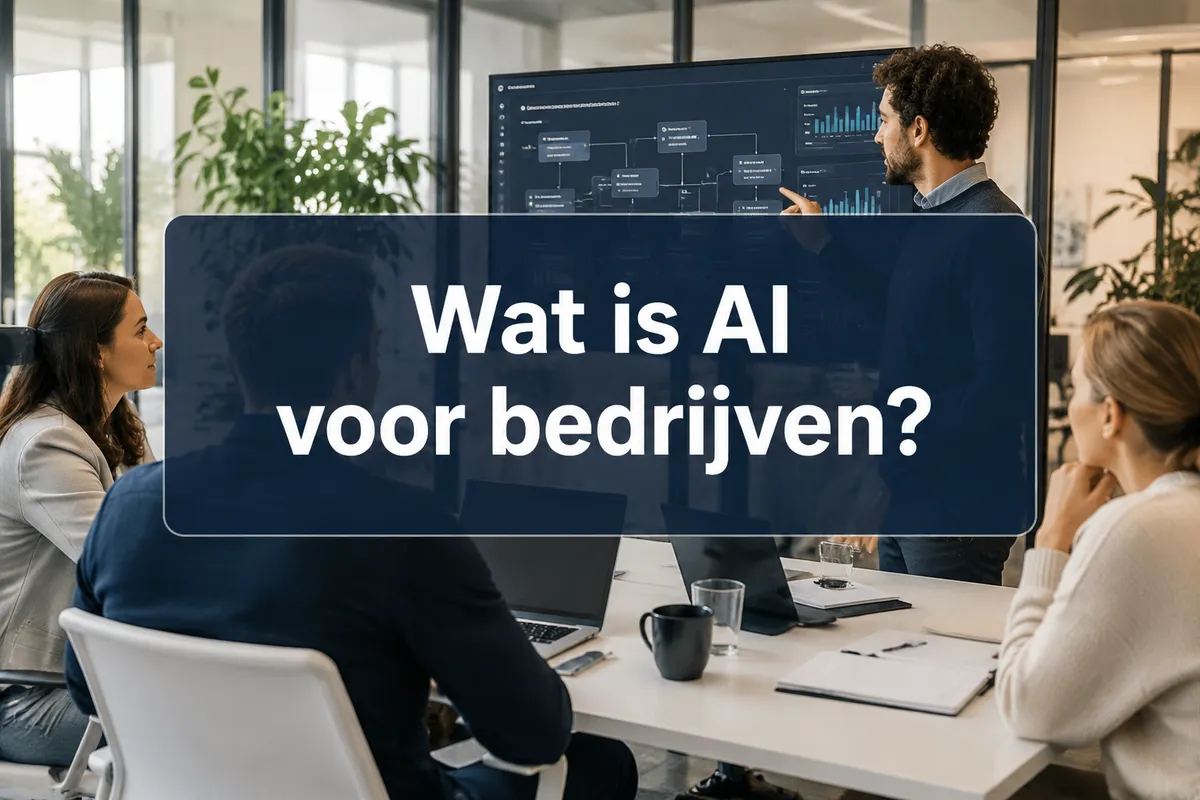 Wat is AI voor bedrijven, uitgelegd in een modern kantoor