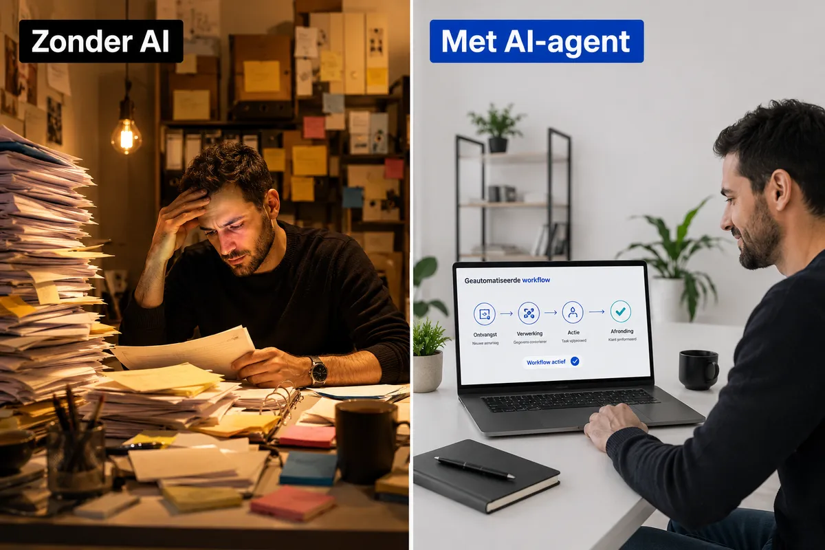 Werken zonder en met een AI-agent vergeleken