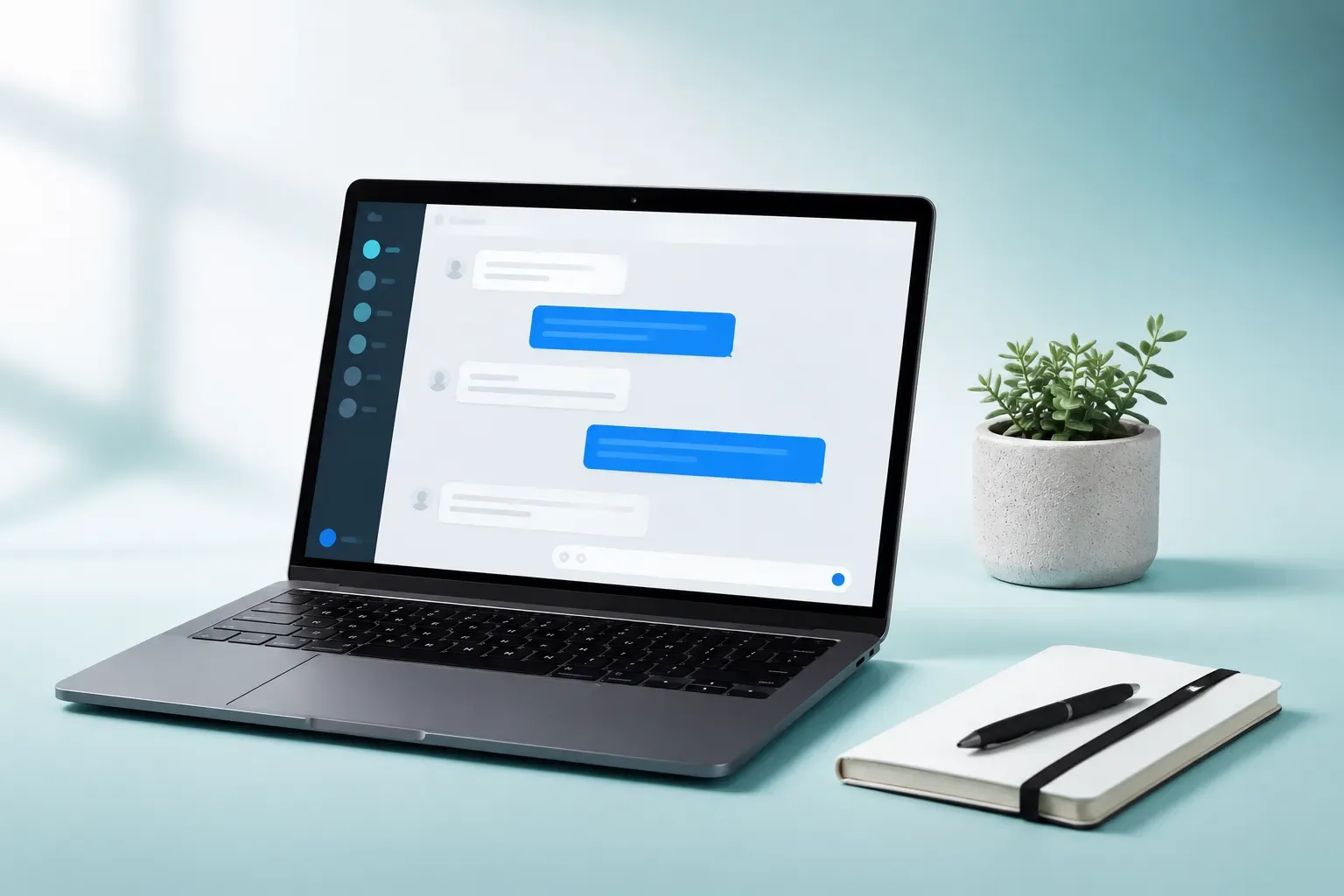 Webshop-eigenaar aan een laptop met verzenddozen op de achtergrond